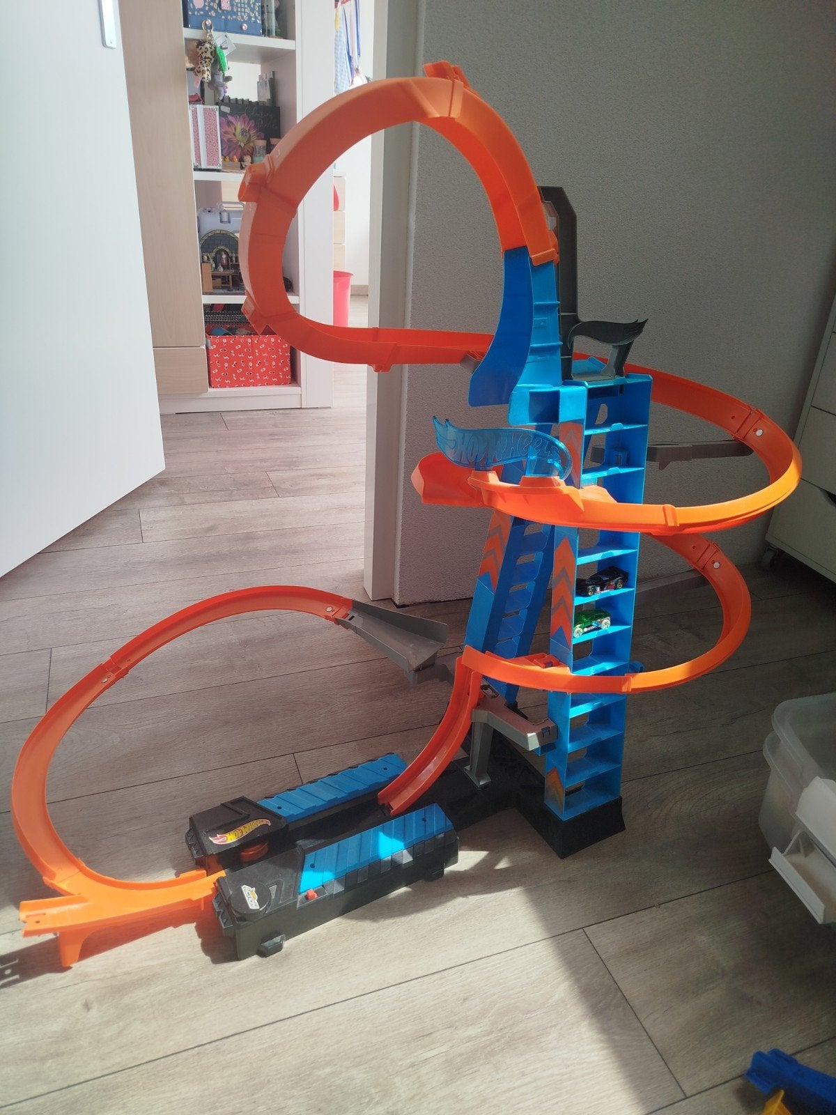 Mega hotwheels baan, Kinderen en Baby's, Speelgoed | Racebanen, Ophalen, Zo goed als nieuw, Handmatig, Hot Wheels