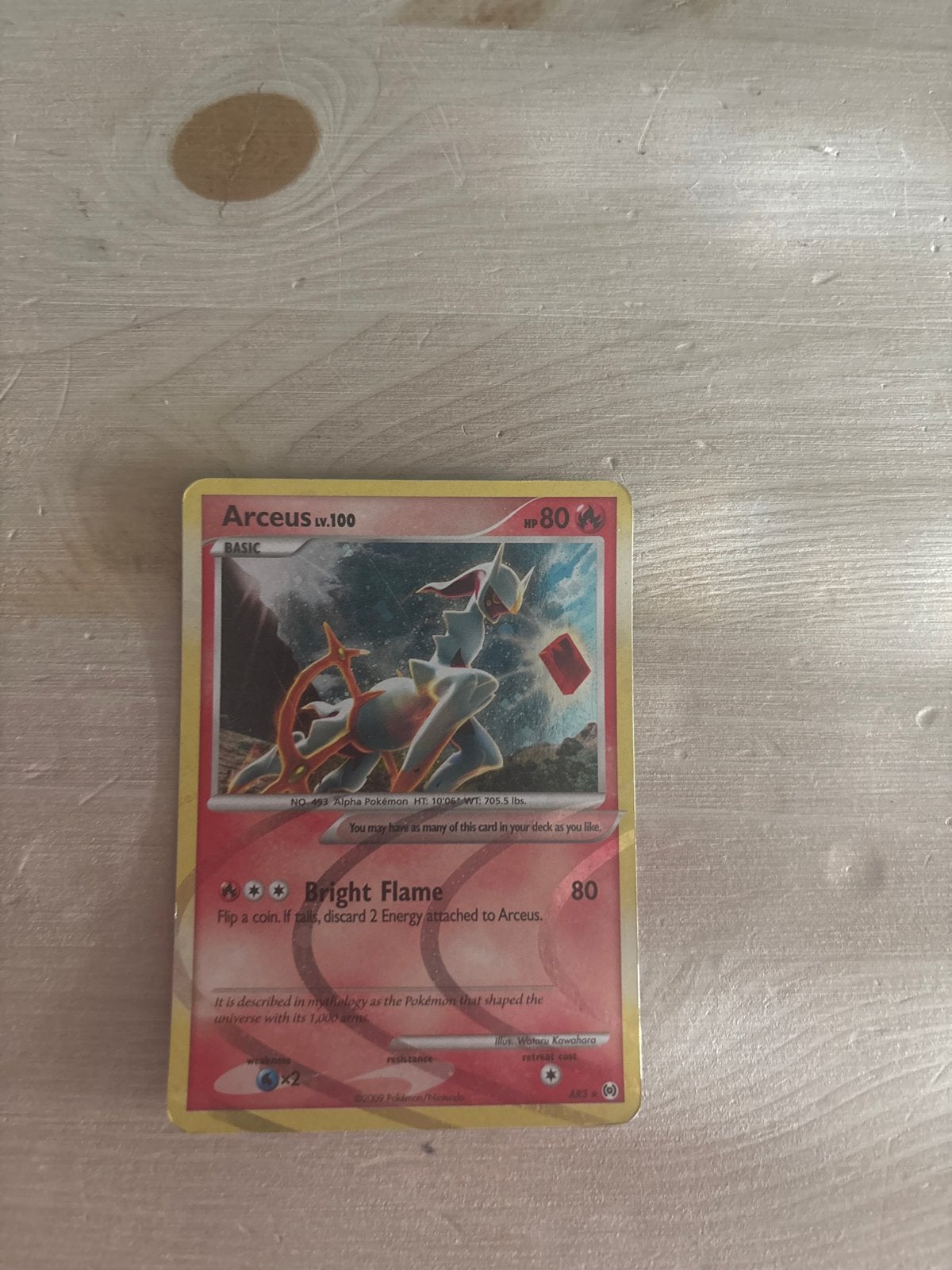 Arceus Lv.100 Pokémon Kaart - Zeldzaam en in goede staat, Ophalen of Verzenden, Gebruikt, Losse kaart