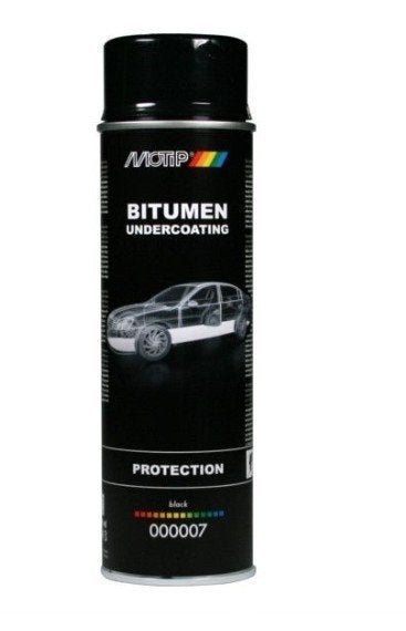 MOTIP UNDERCOATING BITUMEN 500ML SPRAY ZWART, Ophalen of Verzenden