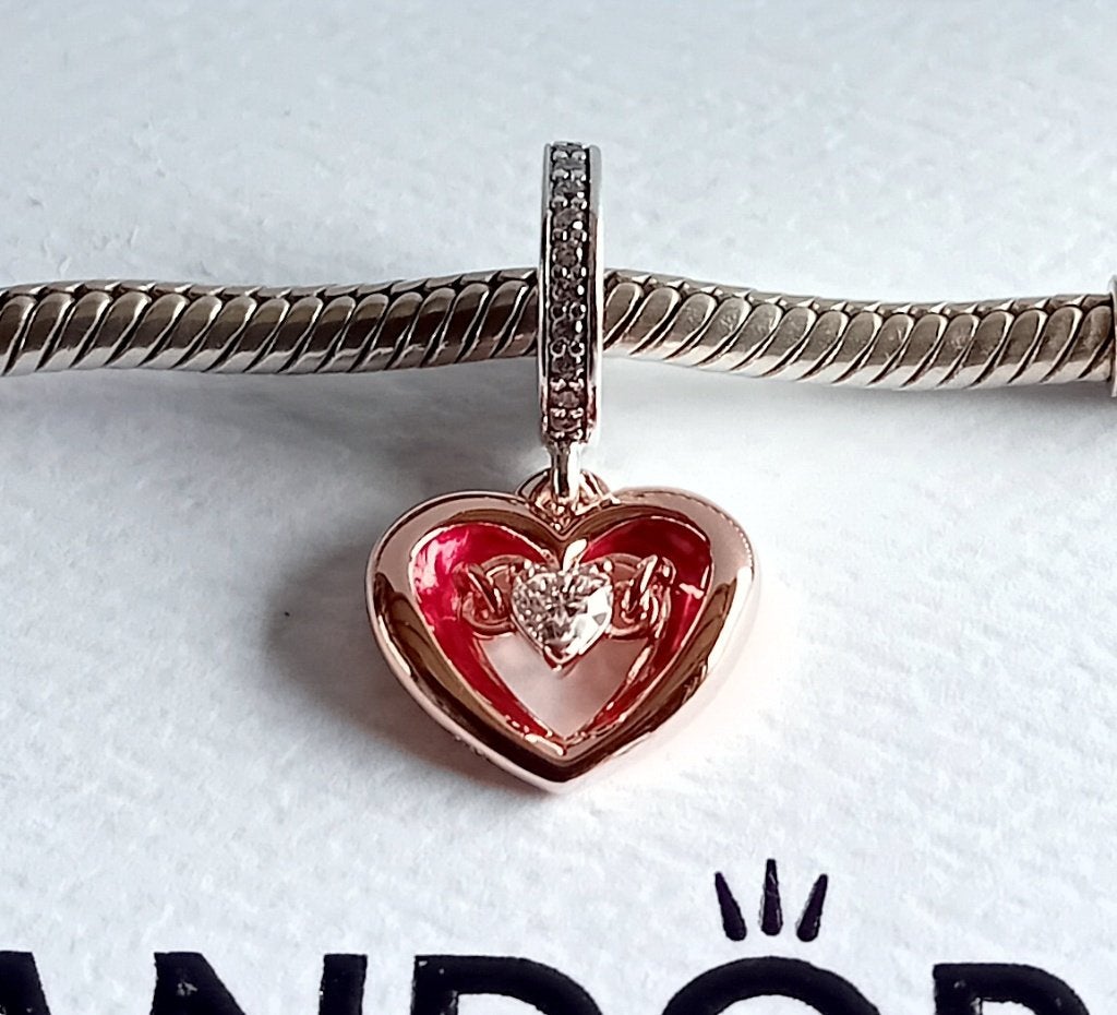 Zilveren/rosé gouden Hartje van Pandora ️, Pandora, Nieuw, Ophalen of Verzenden, 1 bedel
