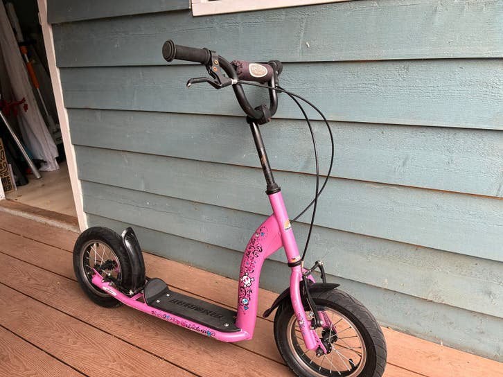Roze Bikestar Step met luchtbanden voor kinderen, Ophalen, Gebruikt, Gewone step