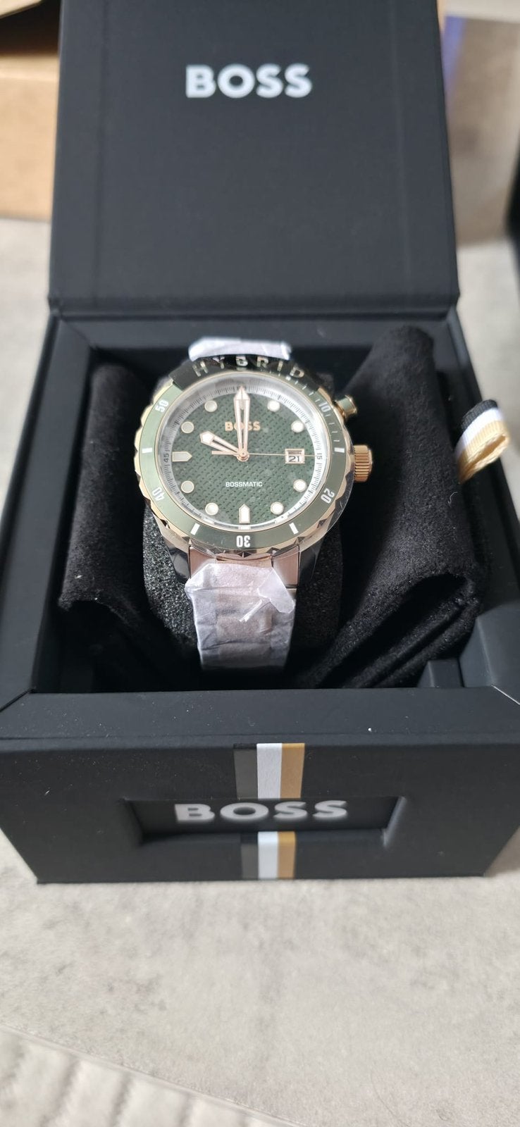 Hugo Boss Bossmatic Automatic Groen/Goud, Overige merken, Staal, Staal, Polshorloge