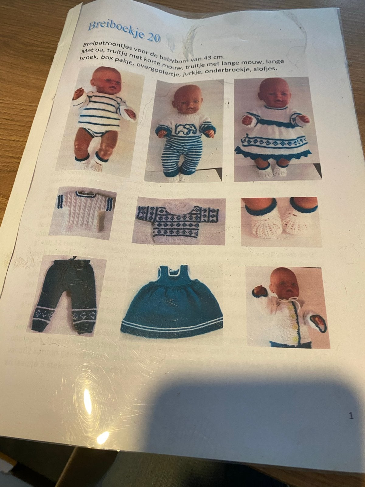 Breiboekje 20: Breipatronen voor Babyborn (43 cm), Ophalen of Verzenden, Gebruikt, Breien, Patroon of Boek