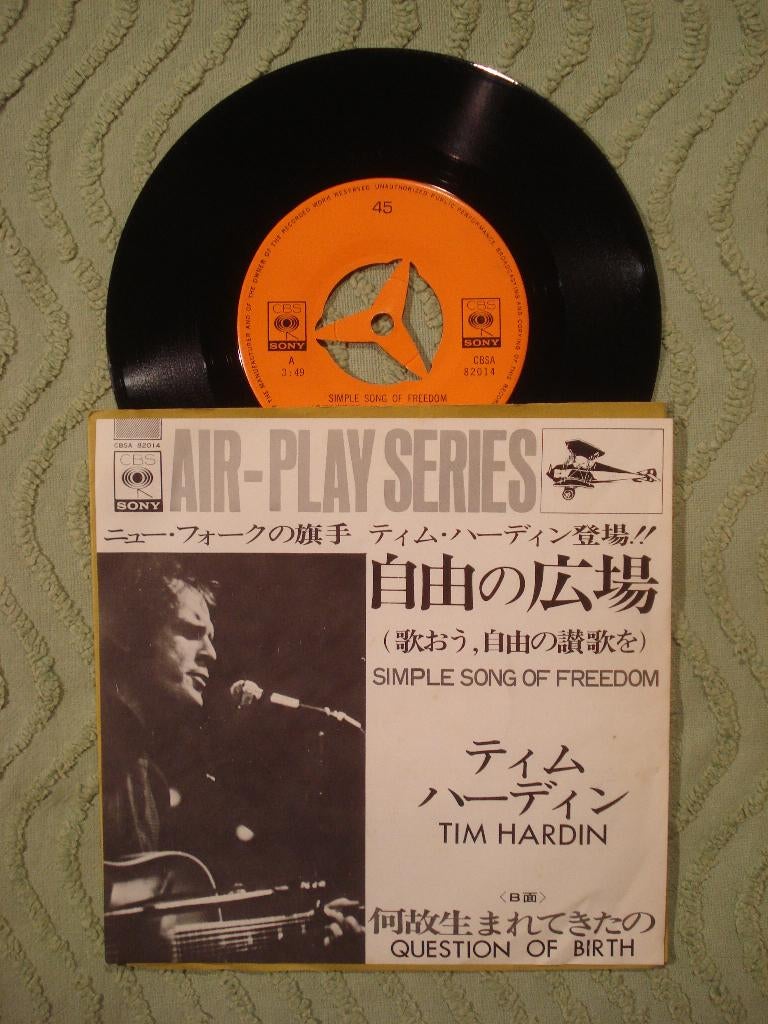 Tim Hardin 7" Vinyl single: ‘Simple song of freedom’ (Japan), Ophalen of Verzenden, Zo goed als nieuw, Pop