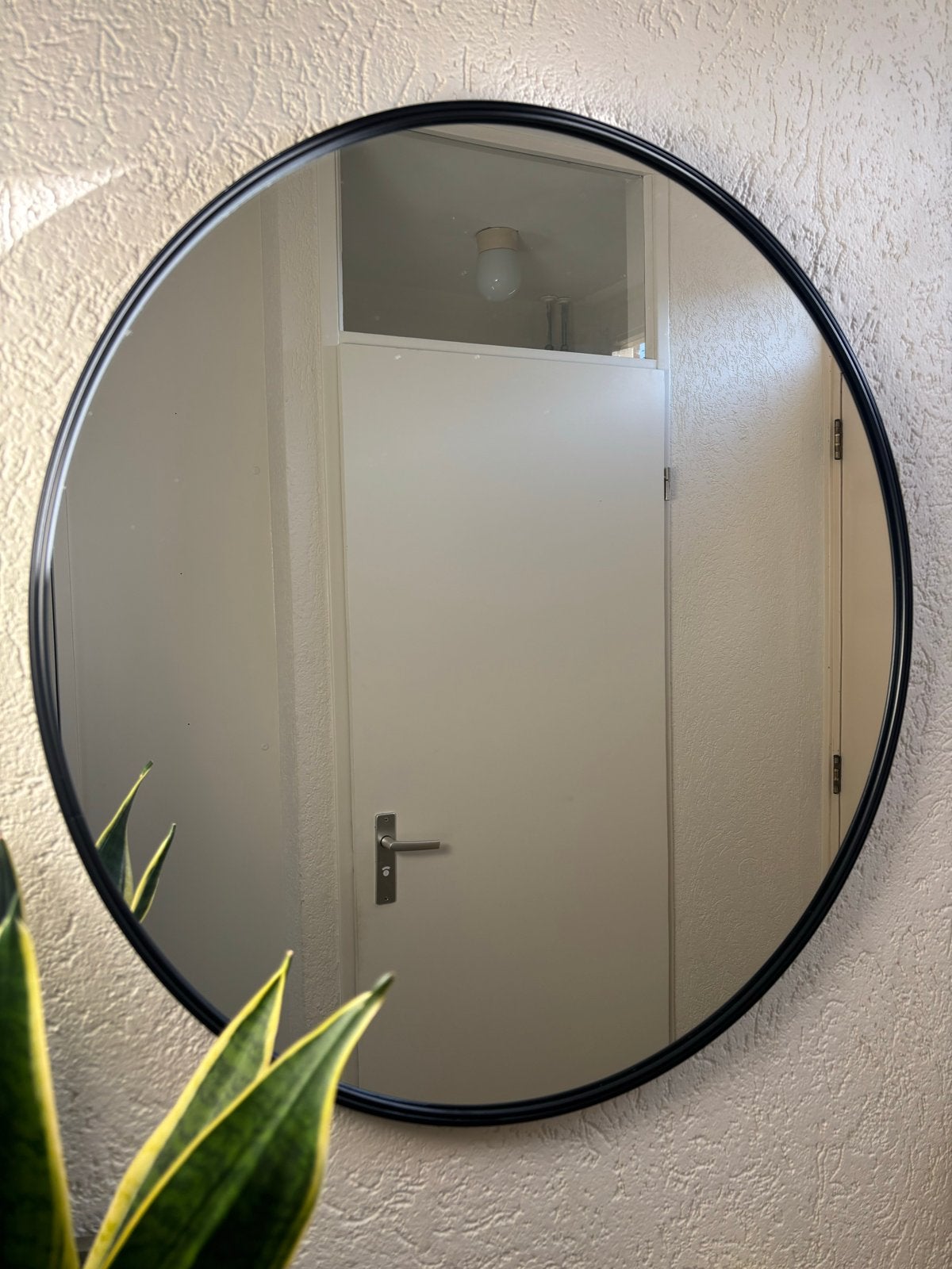 Xenos Ronde Spiegel Zwart Metaal 70cm, Ophalen, Rond, Zo goed als nieuw, Minder dan 100 cm
