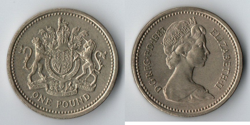 Britse 1 Pond munt 1983 - Elizabeth II, Verzenden, Overige landen, Losse munt