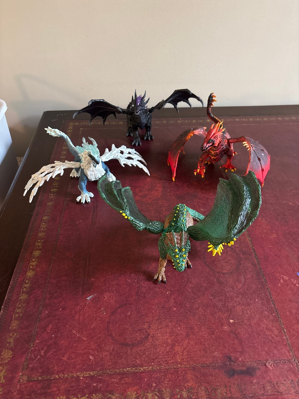 Draken speelgoedfiguren set - 4 stuks, Ophalen of Verzenden, Zo goed als nieuw