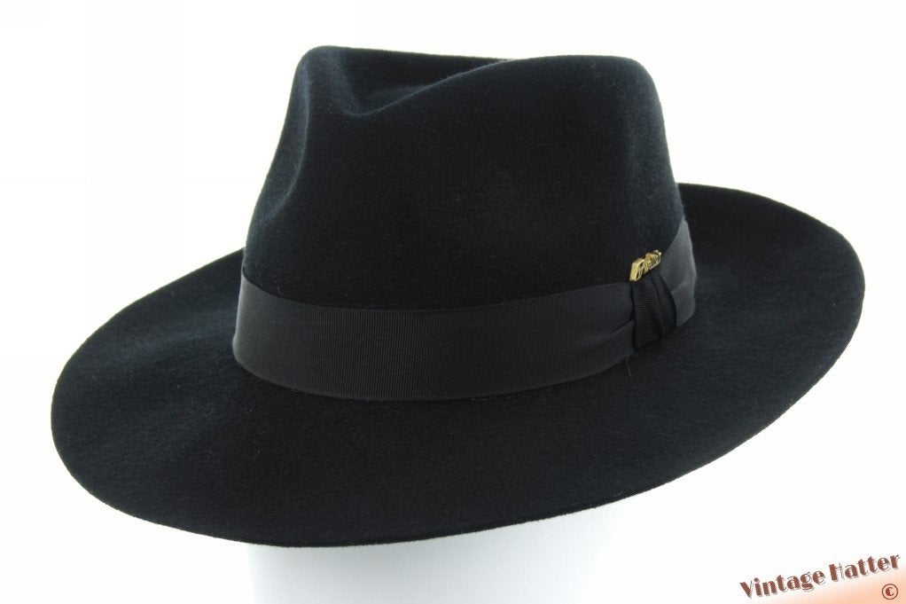 Vintage Bogart hoed Walter zwart zuiver wol 55,5 - 56, Kleding | Heren, Hoed, Ophalen of Verzenden, Walter, 57 cm (M, 7⅛ inch) of minder