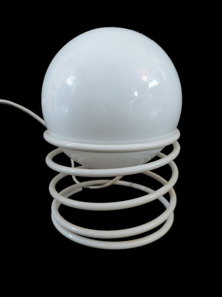 Gave vintage mid century design spiraal tafellamp, Gebruikt, Wit, Ophalen of Verzenden, Glas
