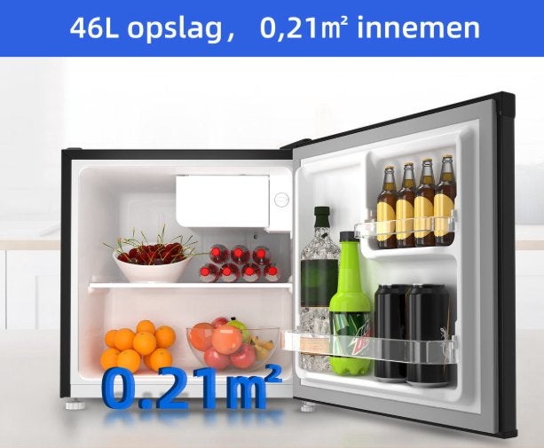 koelkast mini, Ophalen, Met vriesvak, Minder dan 45 cm, Minder dan 85 cm
