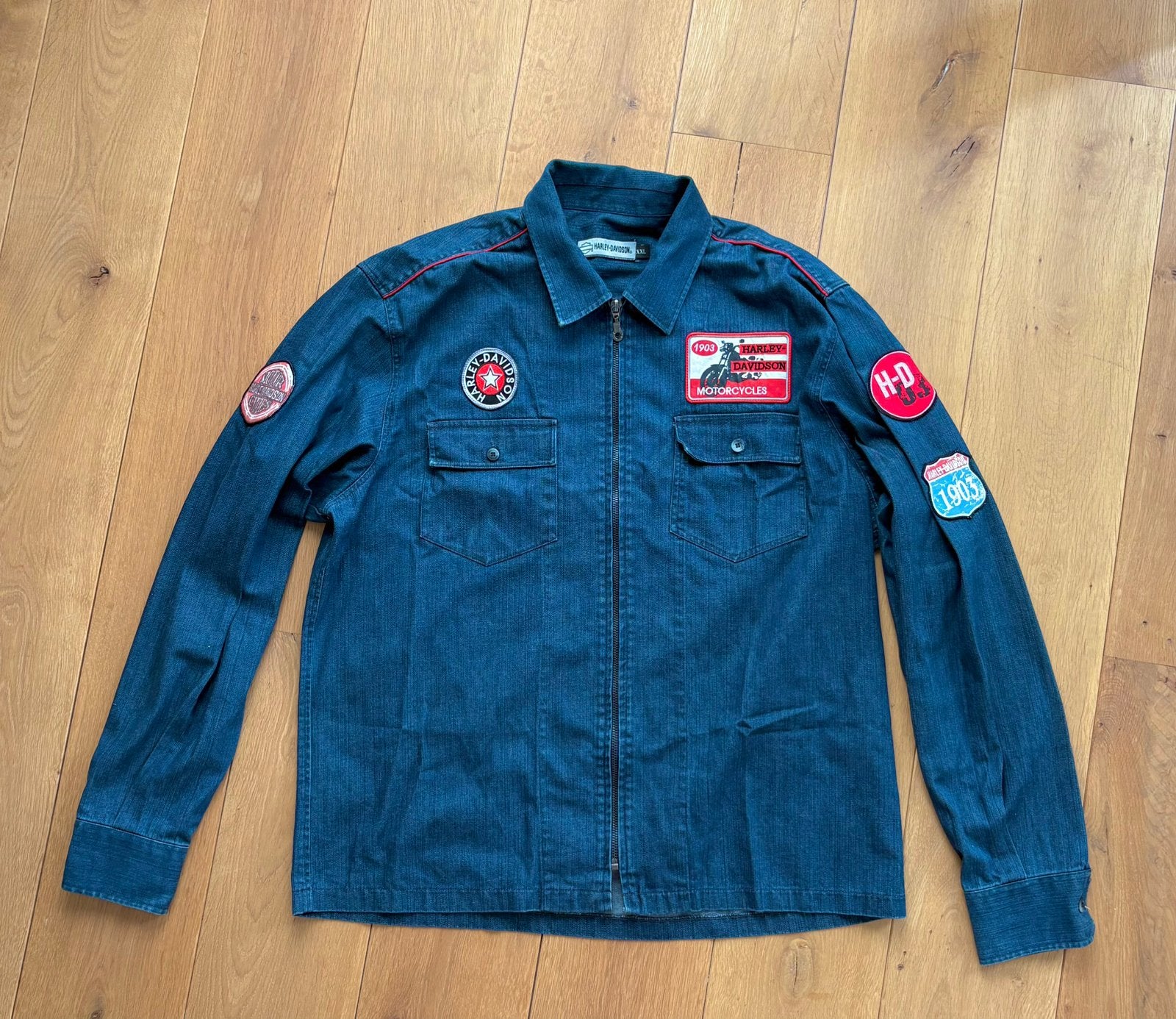 Harley Davidson Denim jacket, Motoren, Kleding | Motorkleding, Jas | textiel, Nieuw zonder kaartje, Ophalen of Verzenden