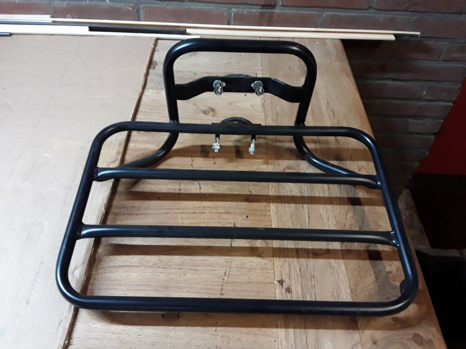 Fietsmand met rek - rieten mand met metalen drager, Ophalen