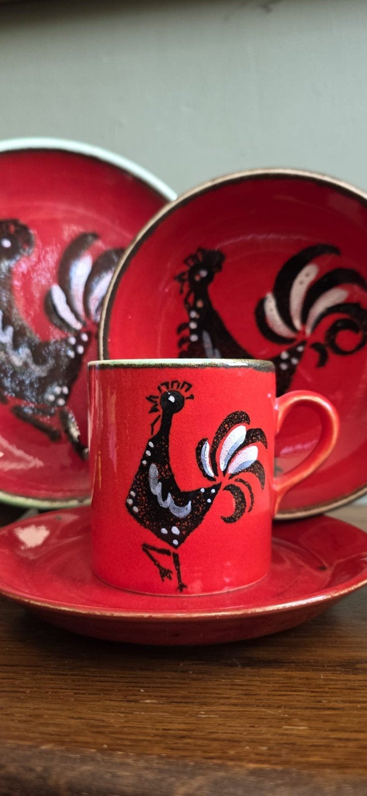 Lucky Vintage Gmundner Keramik Kikerike set Oostenrijk, Ophalen of Verzenden, Huis en Inrichting