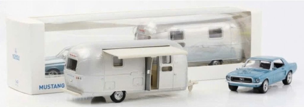 Ford Mustang '68 Blauw Airstream Caravan Jet-car 1/43 270582, Verzenden, Nieuw, Auto, Overige merken