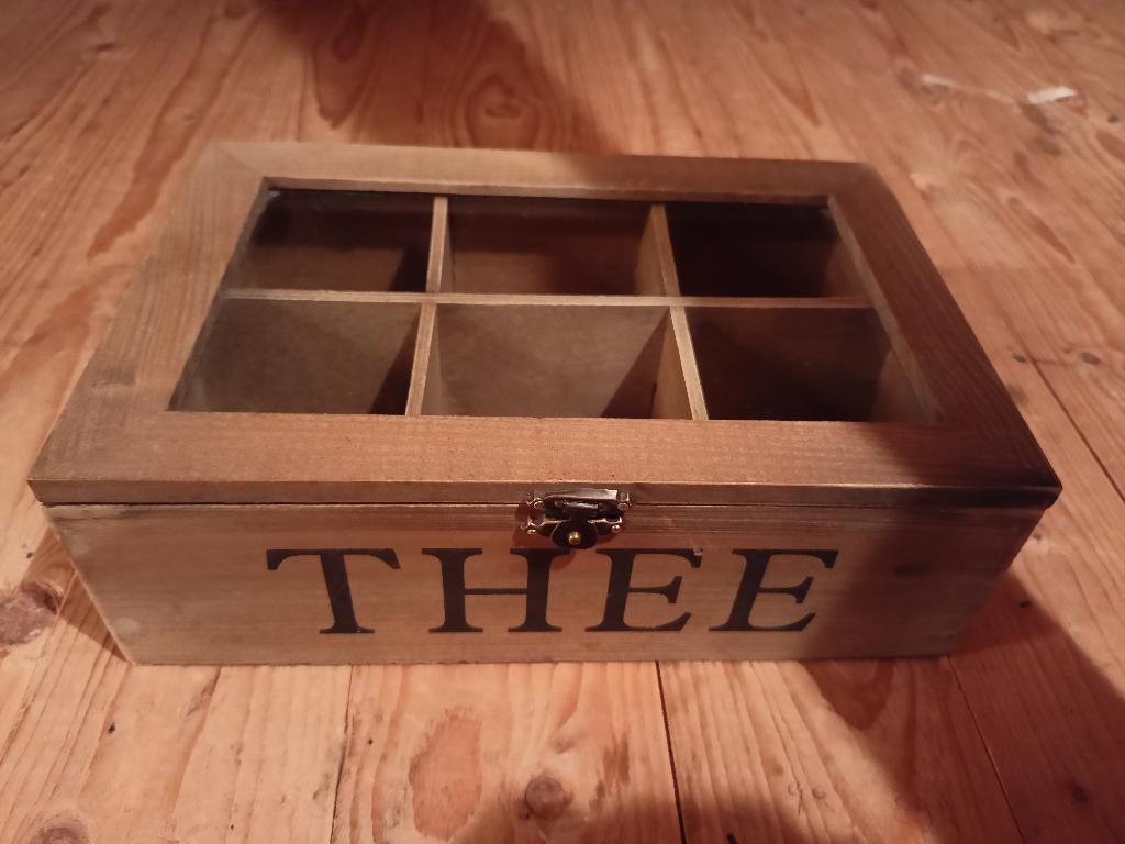 Houten theedoos, Ophalen of Verzenden, Zo goed als nieuw