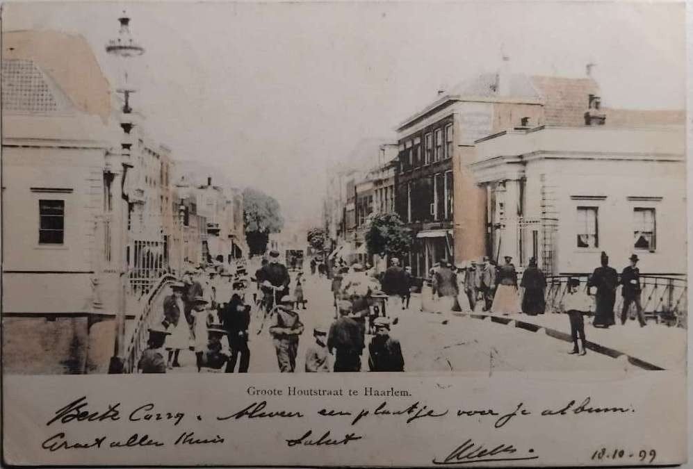 Haarlem Groote Houtstraat 1899, Verzamelen, Ophalen of Verzenden, Voor 1920, Gelopen, Noord-Holland