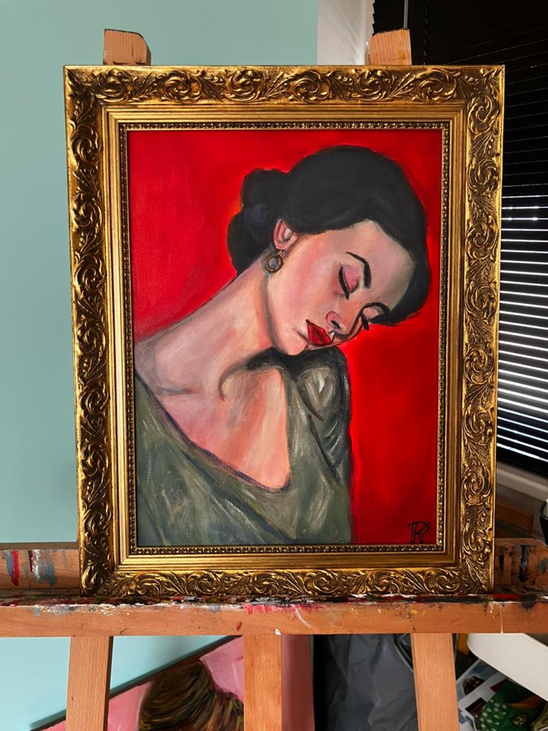 Schilderij vrouw “ sleeping beauty” handgeschilderd, Ophalen of Verzenden