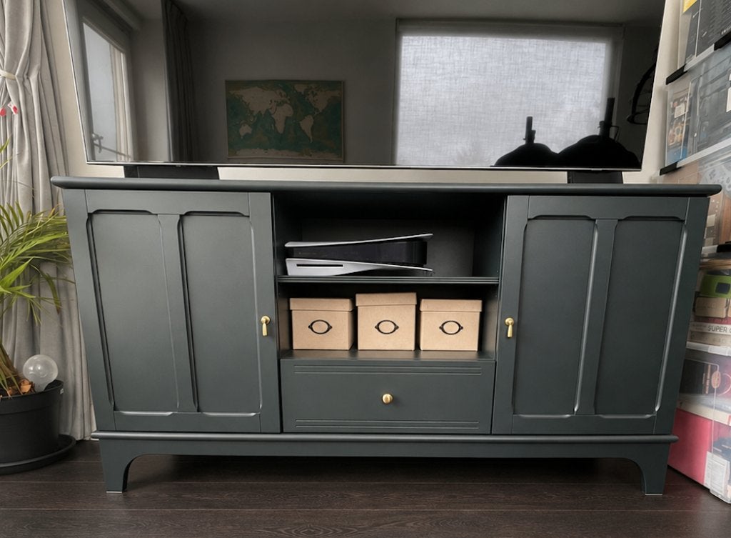 IKEA LOMMARP TVmeubel in donker blauwgroen–zo goed als nieuw, Ophalen, 150 tot 200 cm, Zo goed als nieuw, Minder dan 100 cm