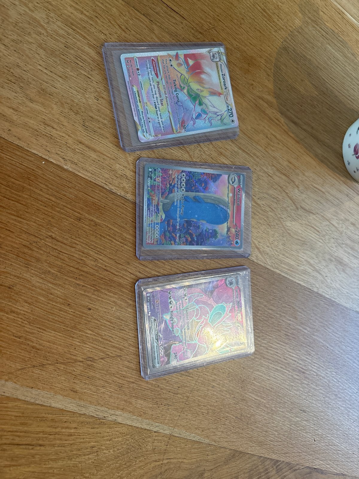 Pokémon kaarten: Hisuian Zoroark VSTAR, Wailord, Nidoking ex, Ophalen of Verzenden, Zo goed als nieuw, Meerdere kaarten, Foil
