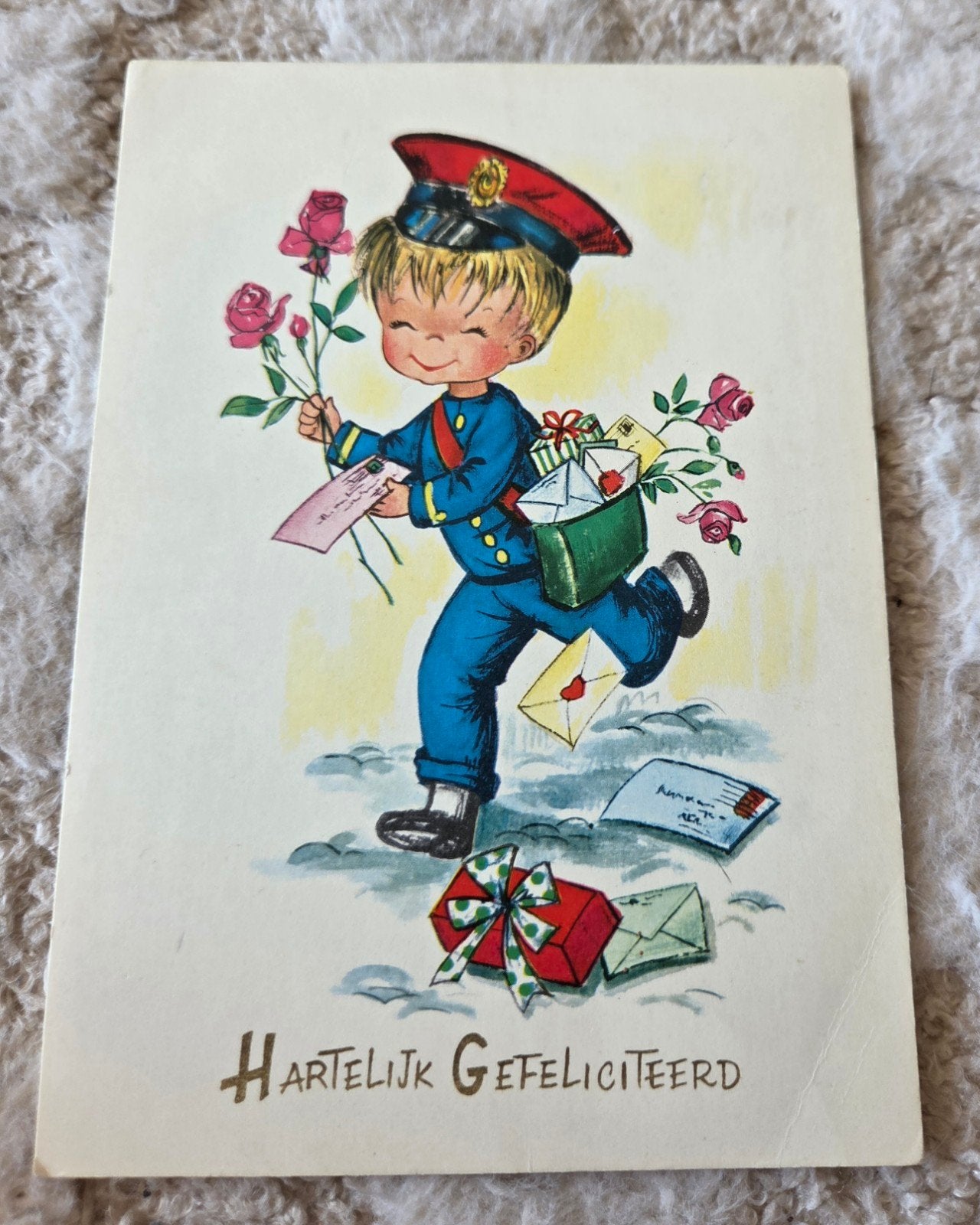 Hartelijk Gefeliciteerd - Postbode, Verzenden, 1960 tot 1980, Gelopen, Kinderen
