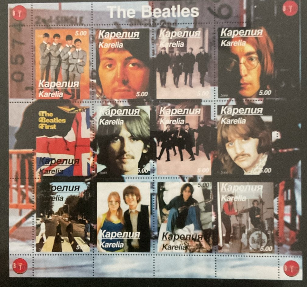 The Beatles Postzegelvel - Karelia Uitgave, Verzenden, Postfris, Overige thema's