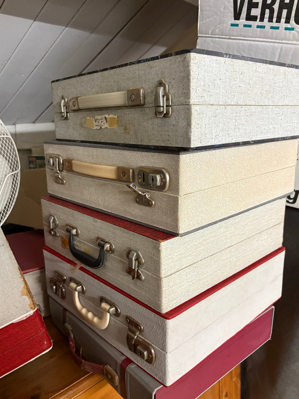 Set van 5 Vintage Koffer Grammofoonplaten Opbergdozen, Ophalen
