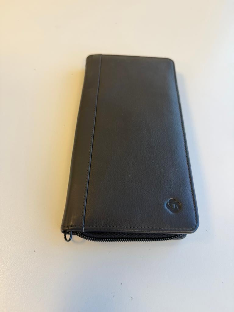 Samsonite Lederen Reisportemonnee Met Rits Zwart echt leer, Zwart, Nieuw, Ophalen of Verzenden, H