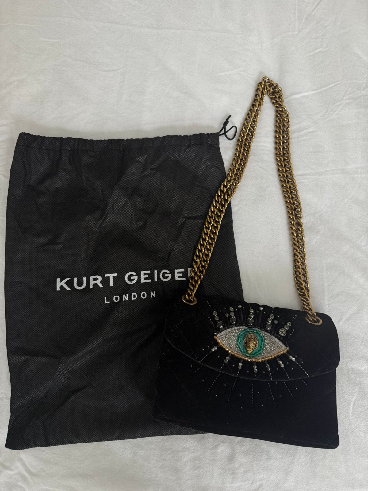 Zwarte Kurt Geiger tasje, Ophalen of Verzenden, Zo goed als nieuw, Zwart, Schoudertasje