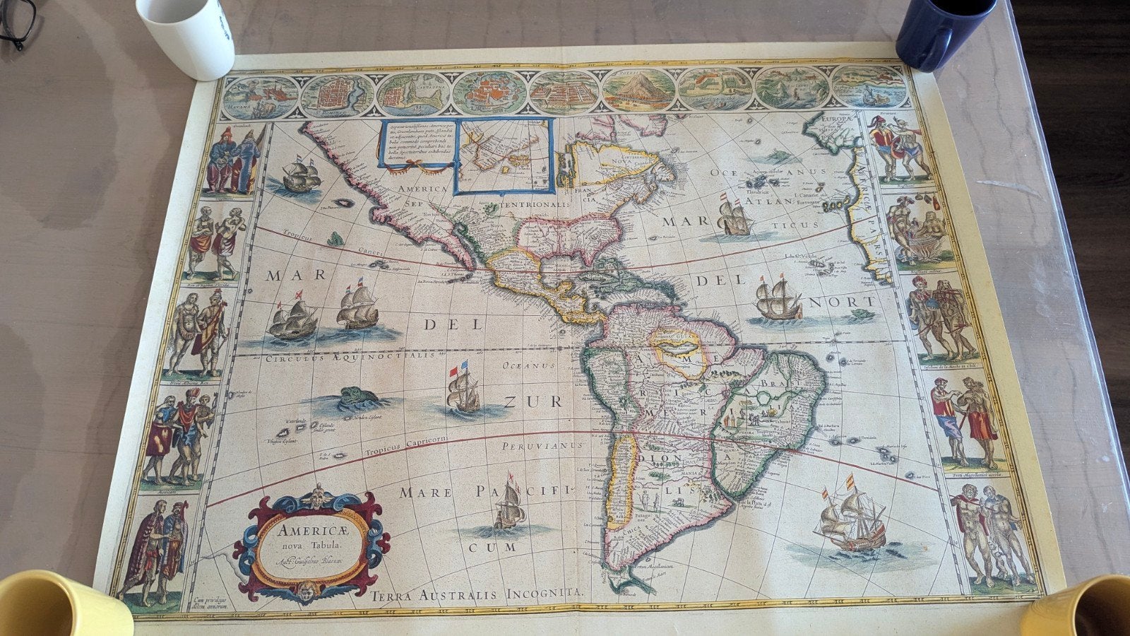 reproductie kaart America nova tabula, Ophalen of Verzenden, Gelezen, 1800 tot 2000, Landkaart