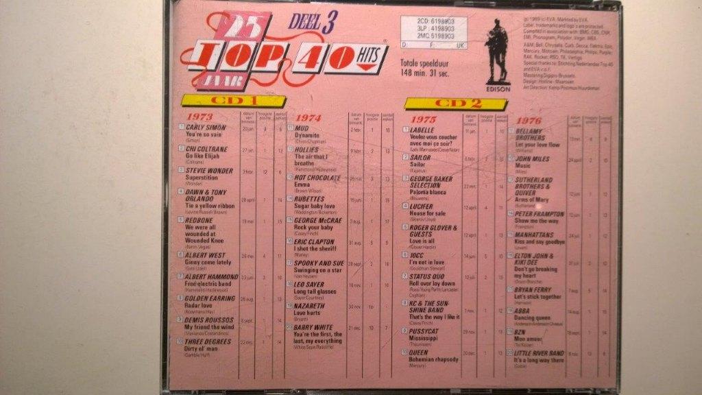 25 Jaar Top 40 Hits Deel 3 1973-1976, Ophalen of Verzenden, Zo goed als nieuw, Pop