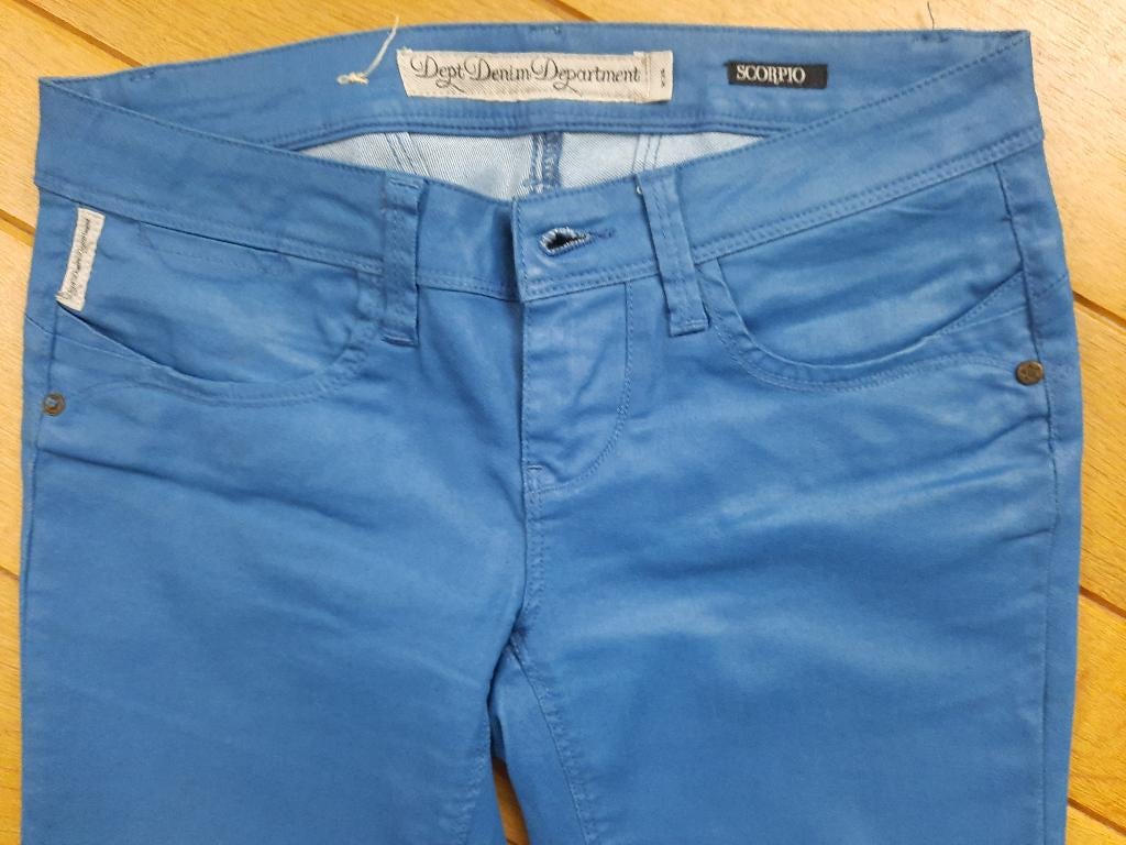 DEPT broek midden blauw 'leer' maat 28 x 34, Kleding | Dames, Blauw, Ophalen of Verzenden, Zo goed als nieuw, Maat 36 (S)