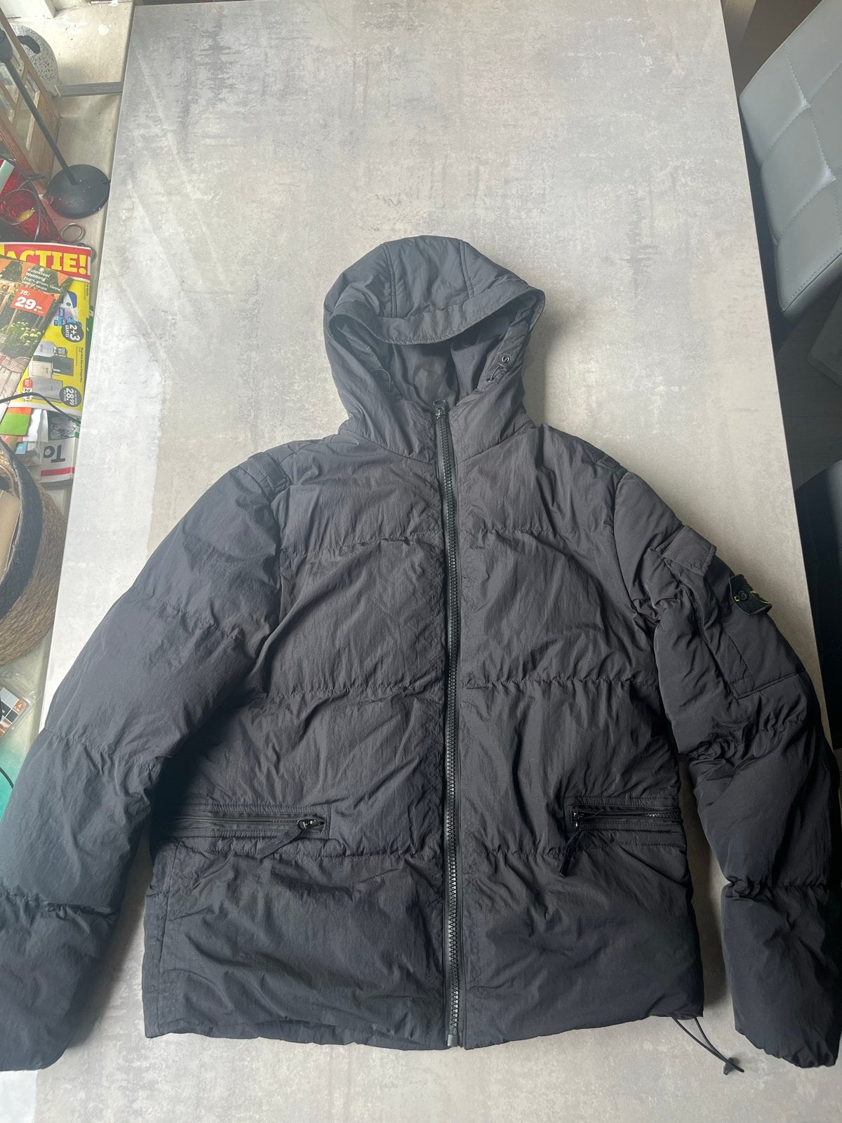 Stone Island Puffer Jacket Zwart - Maat XL, Kleding | Heren, Ophalen, Zo goed als nieuw, Maat 56/58 (XL), Zwart