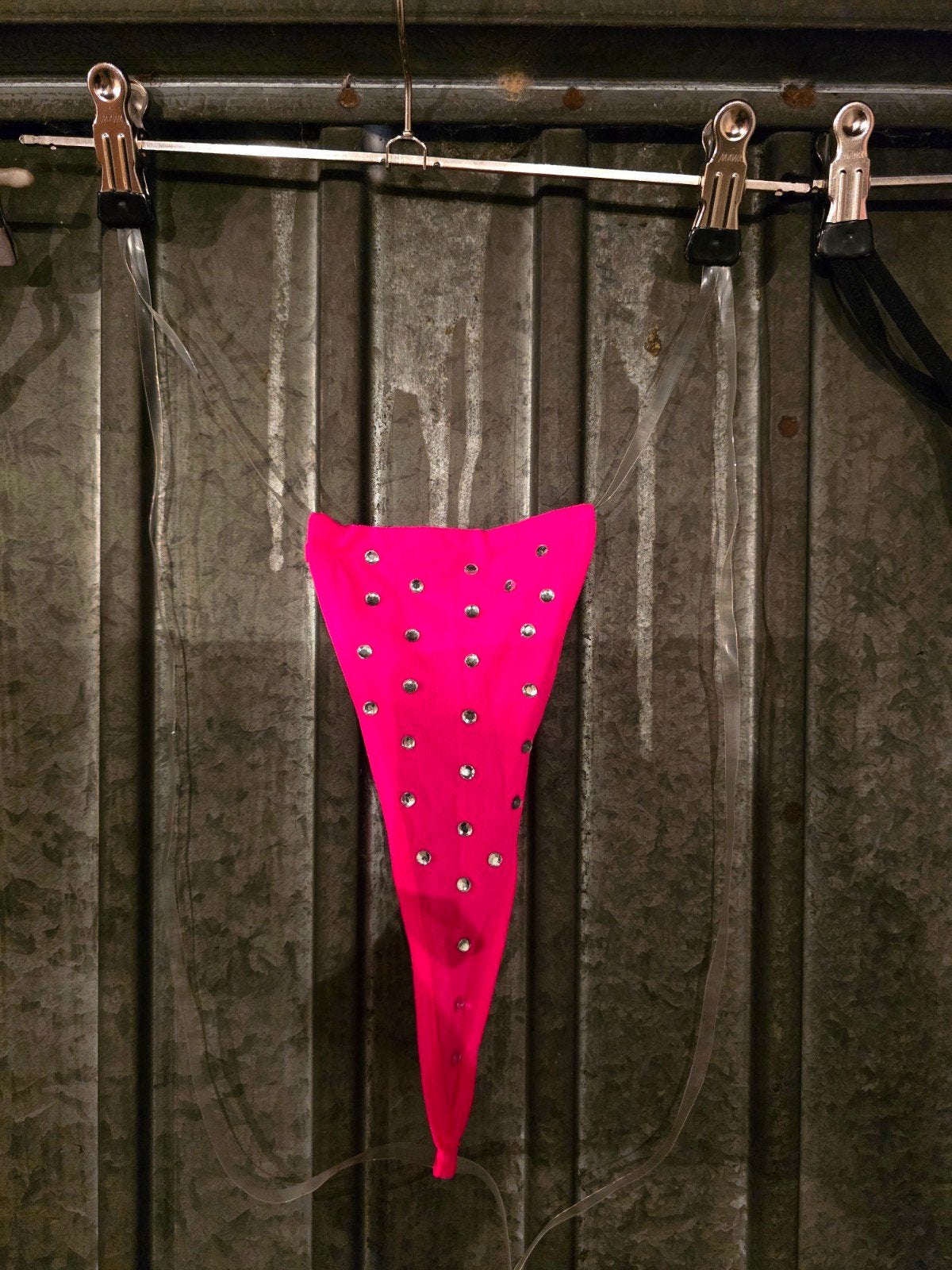 Roze bikini string met steentjes, Verzenden, Roze