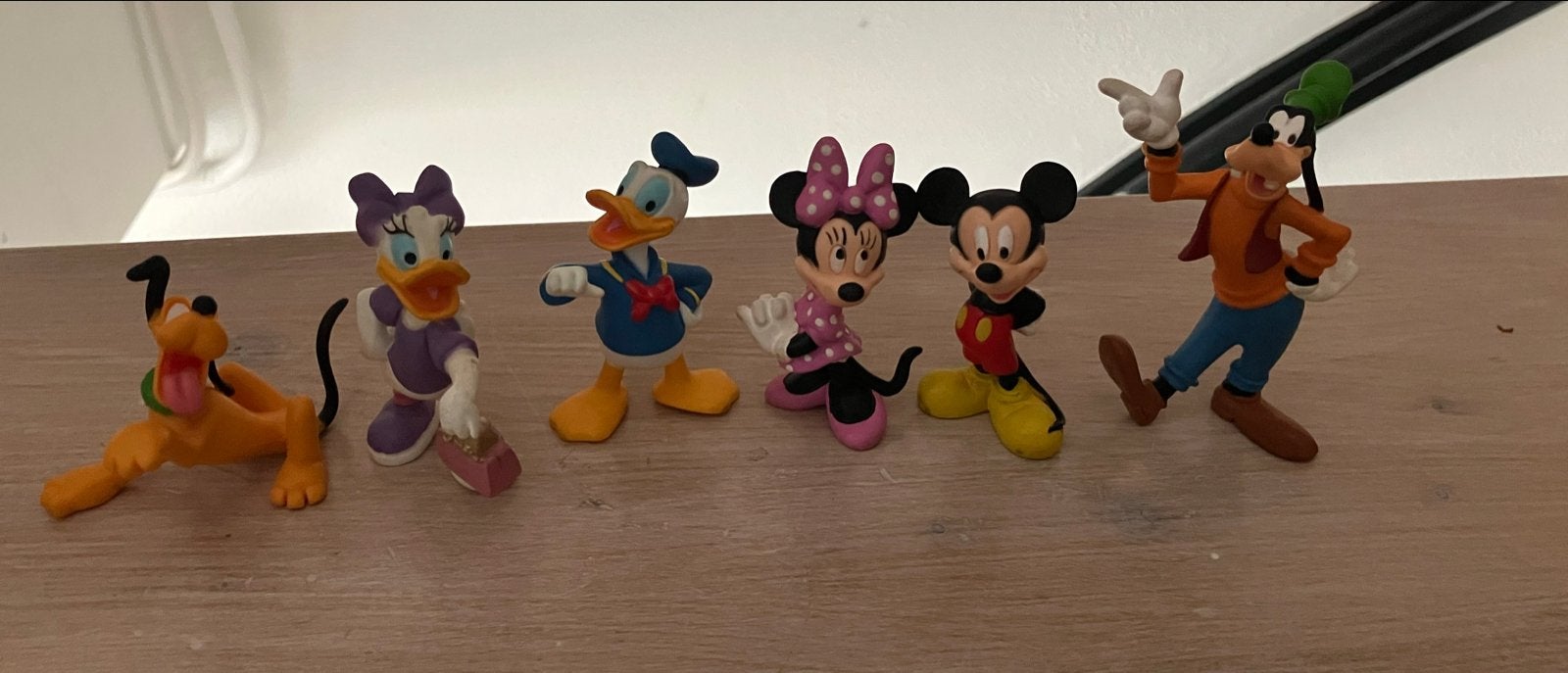 Disney Figuren Set: Mickey, Minnie, Donald, Katrien, Goofy,, Ophalen, Donald Duck, Gebruikt, Beeldje of Figuurtje