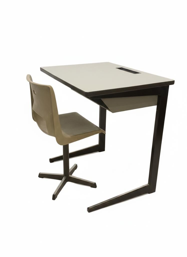 Retro schoolbankje – set van tafel en stoel met opbergruimte, Antiek en Kunst, Ophalen