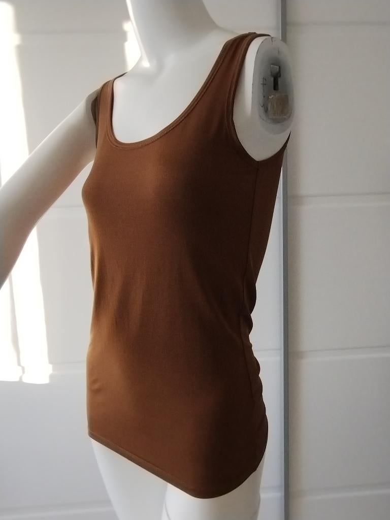 glanzend viskose DIDI hemdje shirt top bronze zgan XS S, Bruin, Didi, Ophalen of Verzenden, Zo goed als nieuw