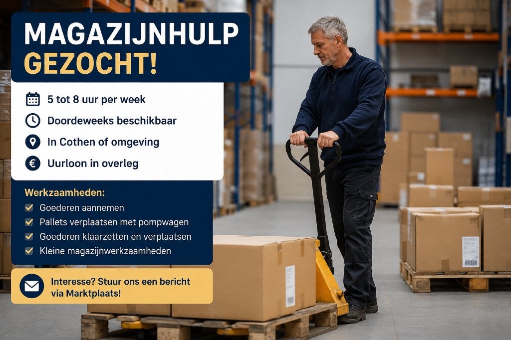 Oproepbare magazijnhulp gezocht, Tot en met 24 uur, Starter, Overige vormen, Geschikt als bijbaan