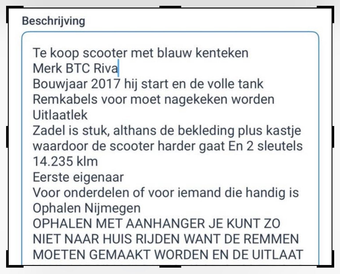 Scooter met blauw kenteken. €30, Ophalen of Verzenden, Gebruikt, Benzine, Overige merken