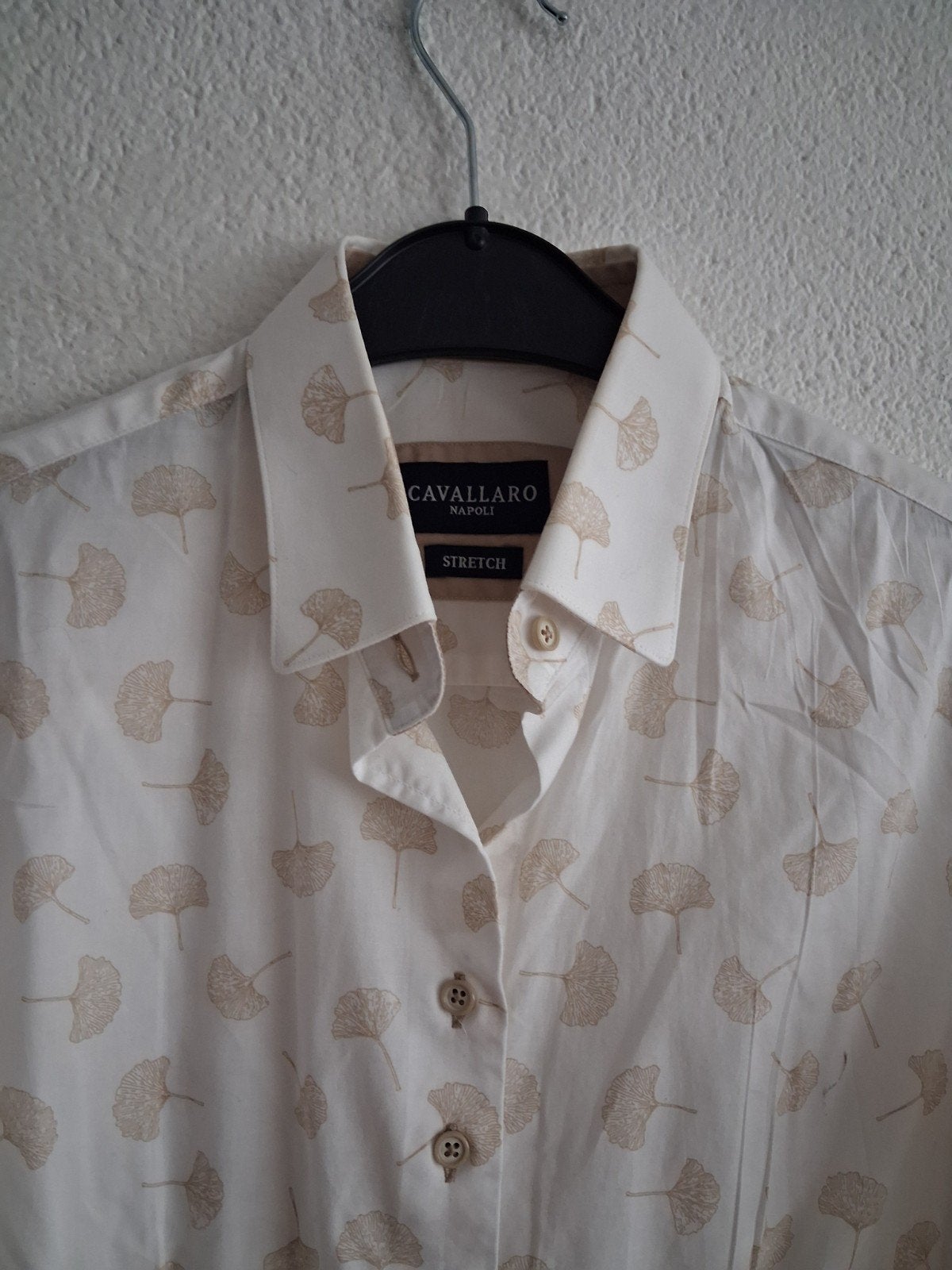 Cavallaro Napoli blouse met ginkgo bladprint Maat  40, Maat 38/40 (M), Wit, Cavallaro Napoli, Ophalen of Verzenden