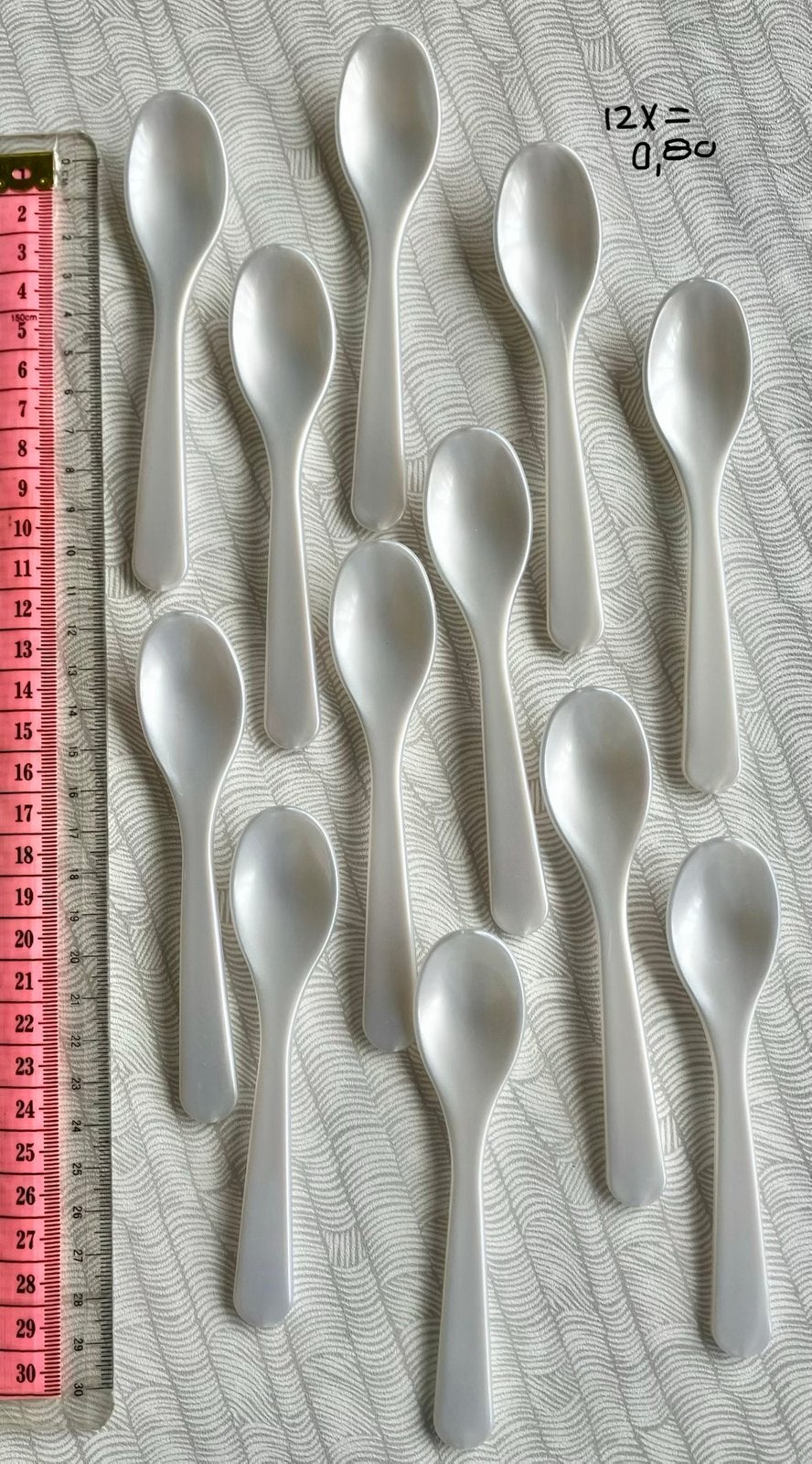 12 lepeltjes nw parelmoer kleur, Ophalen of Verzenden, Nieuw, Rvs of Chroom