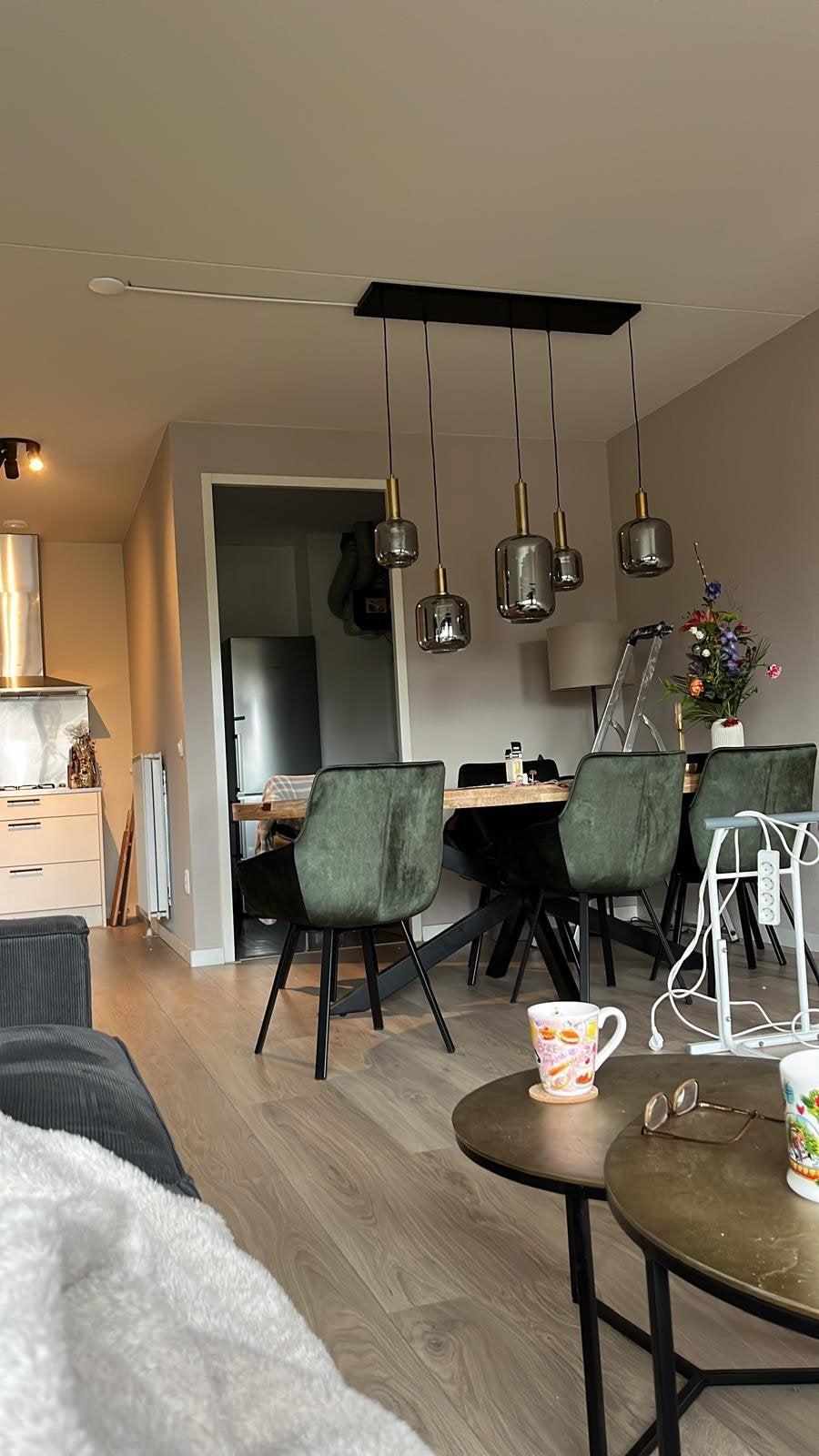 Hanglamp, Ophalen, Zo goed als nieuw, Glas, E27 (groot)