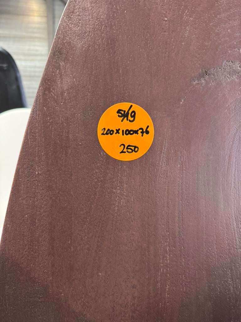 Japandi eettafel Deens ovaal 200 cm B keus vlekje op blad, Ophalen, Japandi, Overige materialen, 100 tot 150 cm