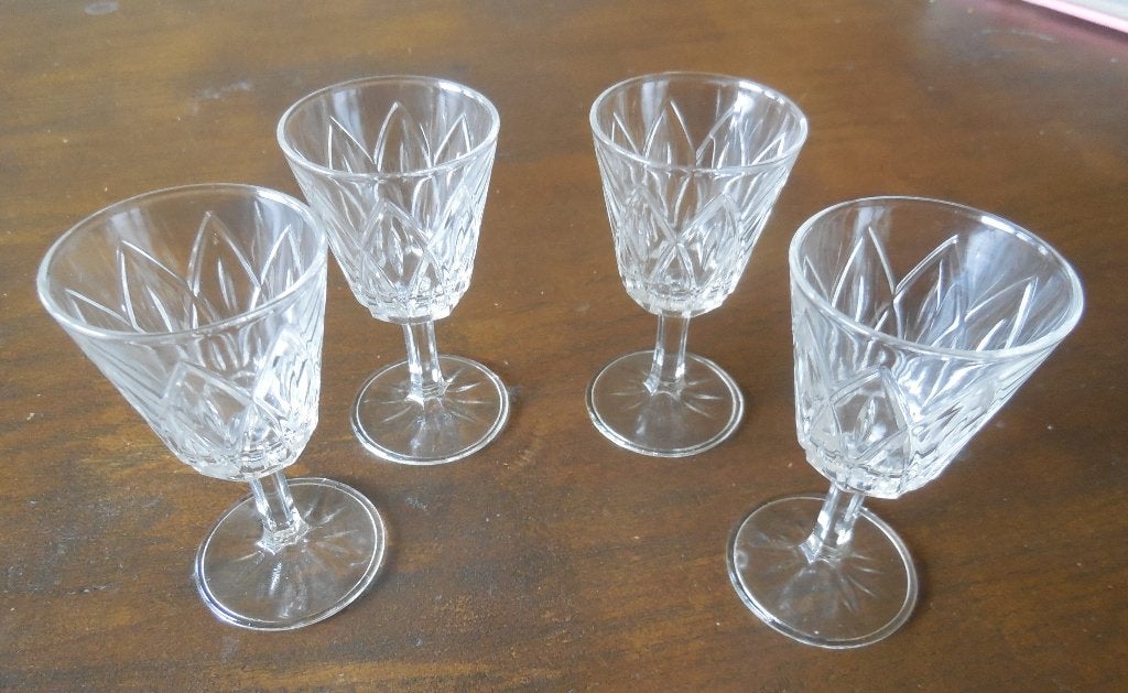 4 Antieke likeurglazen, Ophalen of Verzenden