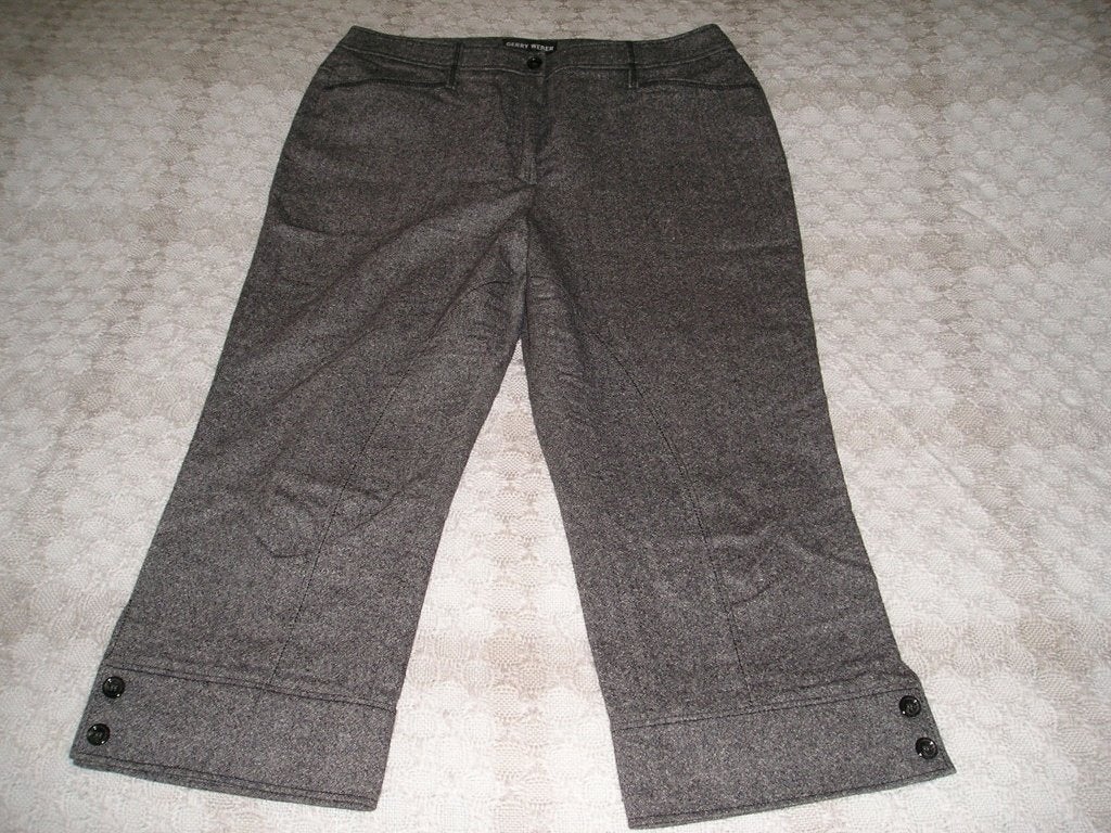zwarte gemêleerde broek Gerry Weber maat 44 - lengte 7/8, Ophalen, Zwart, Maat 42/44 (L), Zo goed als nieuw