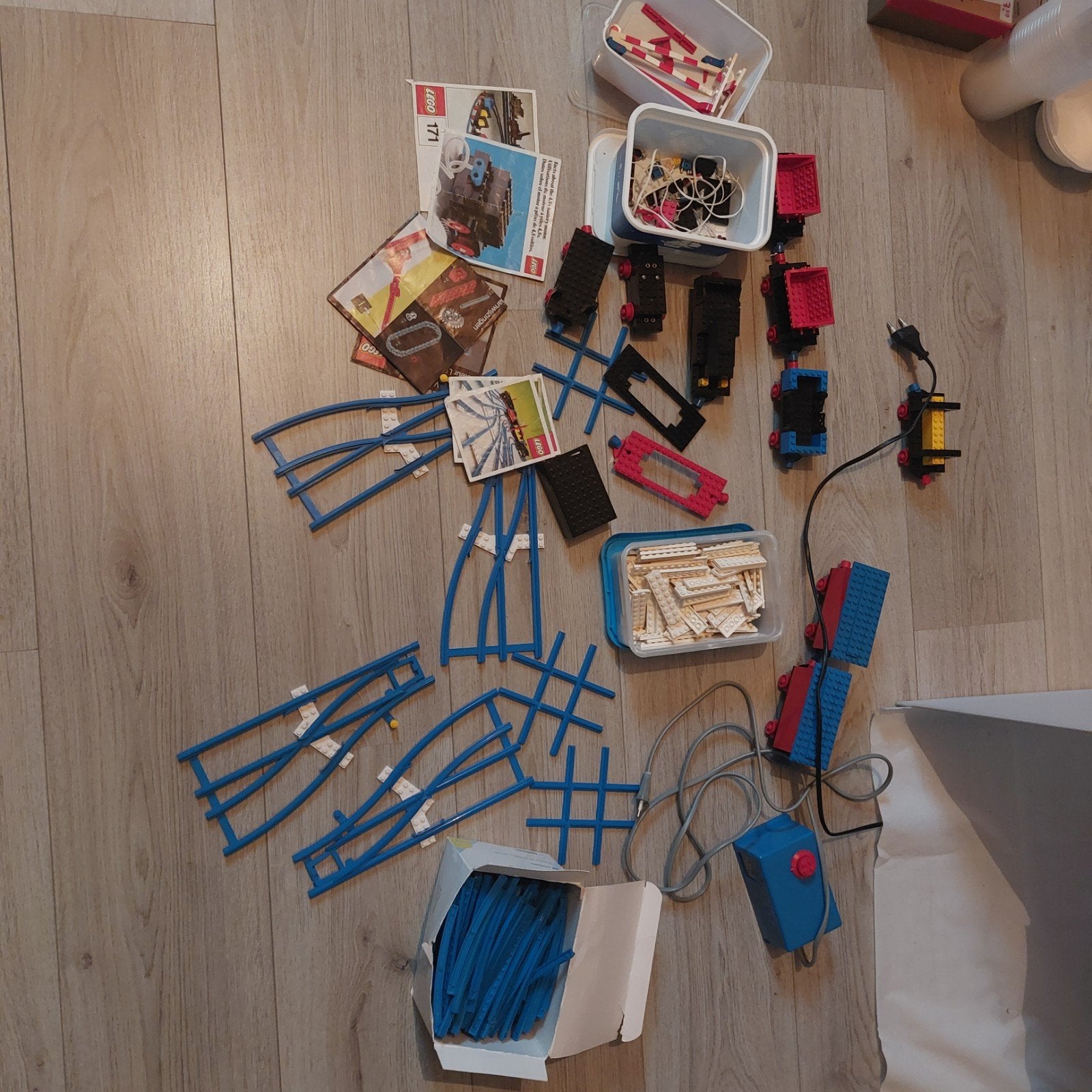 Vintage LEGO Trein verzameling met Rails en Accessoires, Gebruikt, Overige thema's, Lego, Complete set