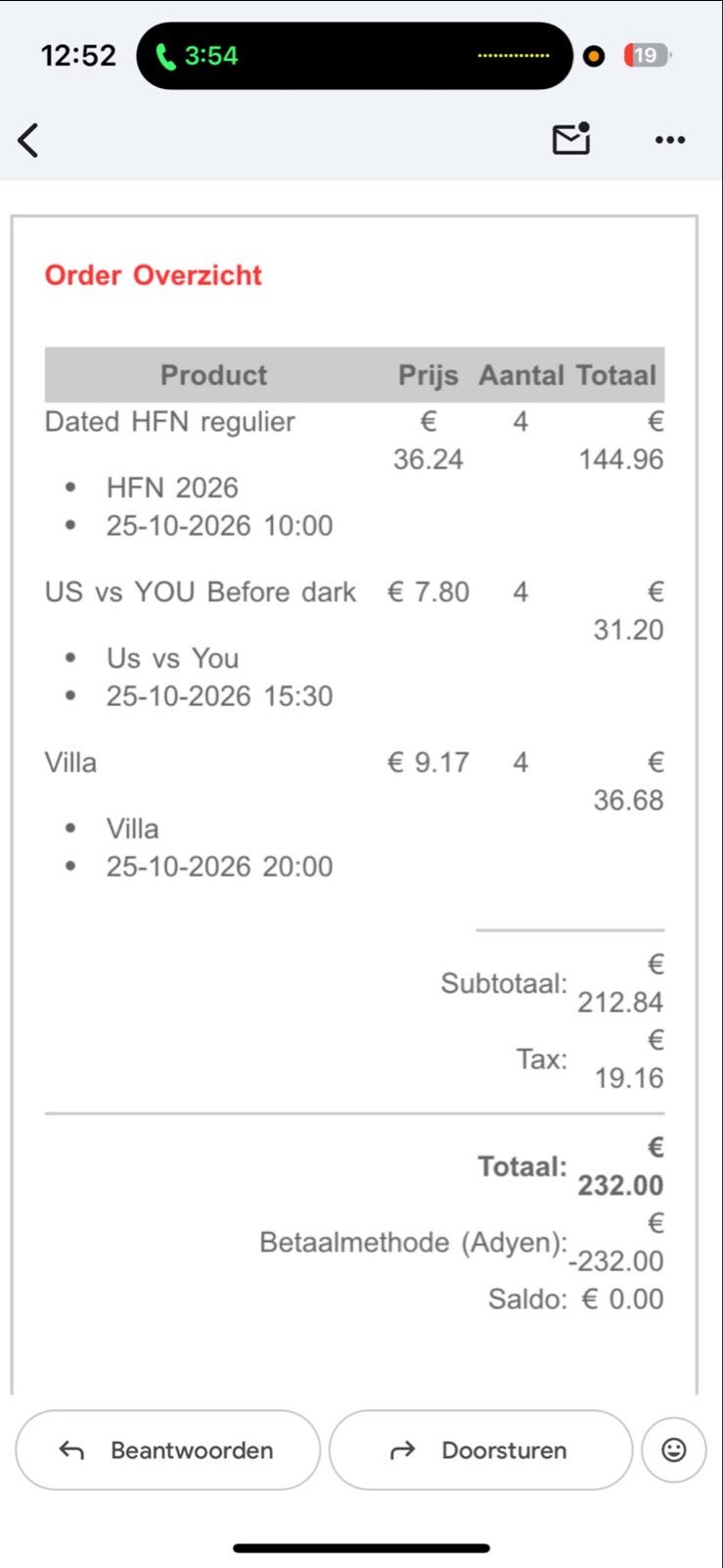 4 x Walibi Fright Nights Tickets 25-10 + 2 Spookhuizen, Twee personen, Ticket of Toegangskaart