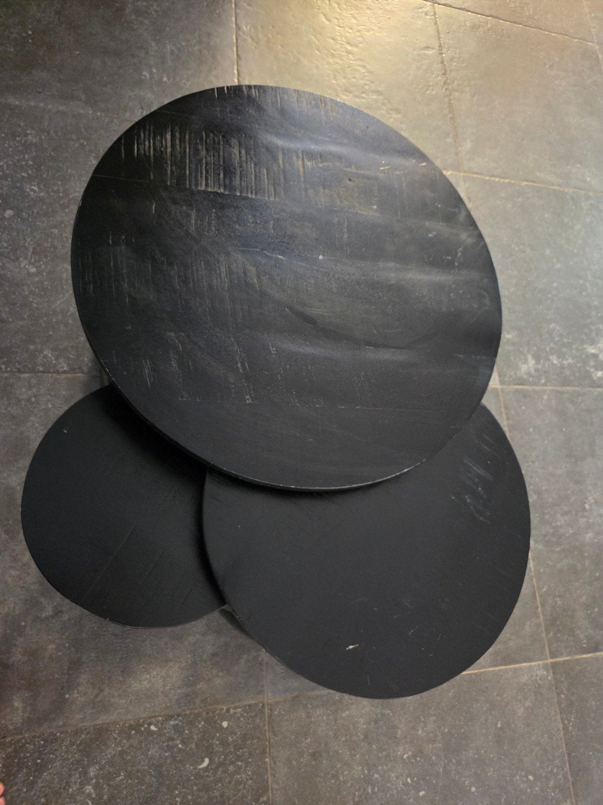 Set van 3 Salontafels - Mango Hout Zwart, Ophalen, Gebruikt, 50 tot 100 cm, Modern, Industrieel