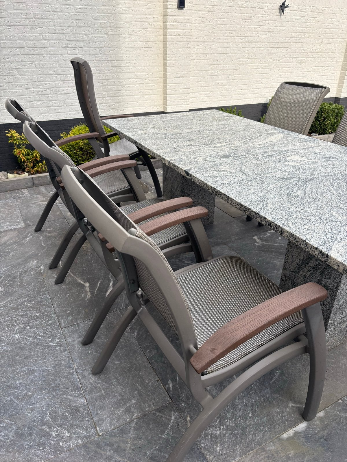 Hartman tuinstoelen: 6 stapelbaar, 2 verstelbaar + voetenban, Tuin en Terras, Ophalen, Gebruikt, Textileen, Stapelbaar