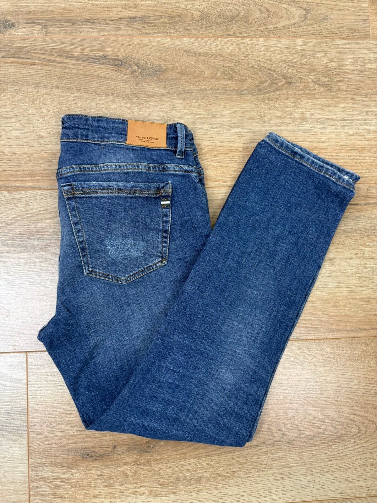 Marc O’Polo Mid Waist Jeans Dames Blauw W32/L30, Ophalen of Verzenden, Zo goed als nieuw, Blauw, W30 - W32 (confectie 38/40)
