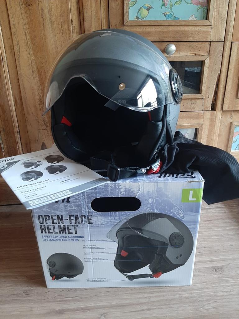 Crivit open face helmet Nieuw met doos en helmtas maat L, Ophalen of Verzenden, Nieuw, Large, Crivit